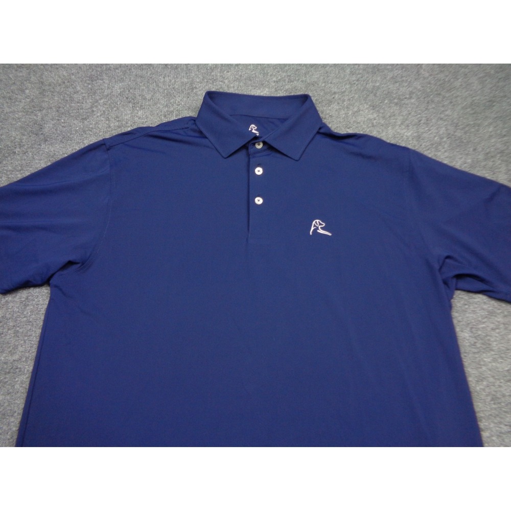 Rhoback Polo Shirt Mens Large Dark Blue Golf Polo Performance Stretch - Picture 4 of 12
